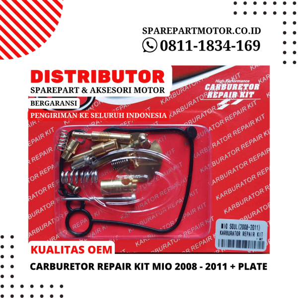 CARBURETOR REPAIR KIT MIO 2008 – 2011 + PLATE